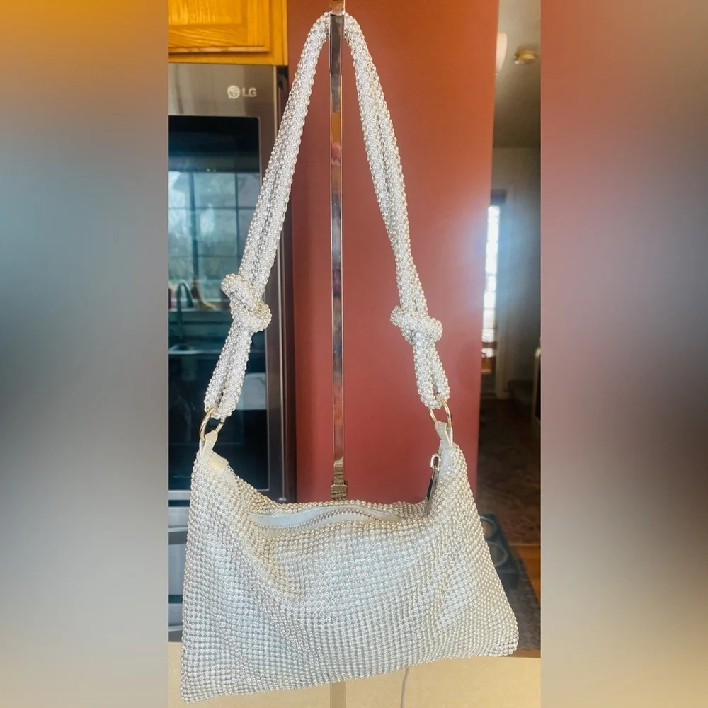 Mini Metal Mesh Hobo Bag, EUC